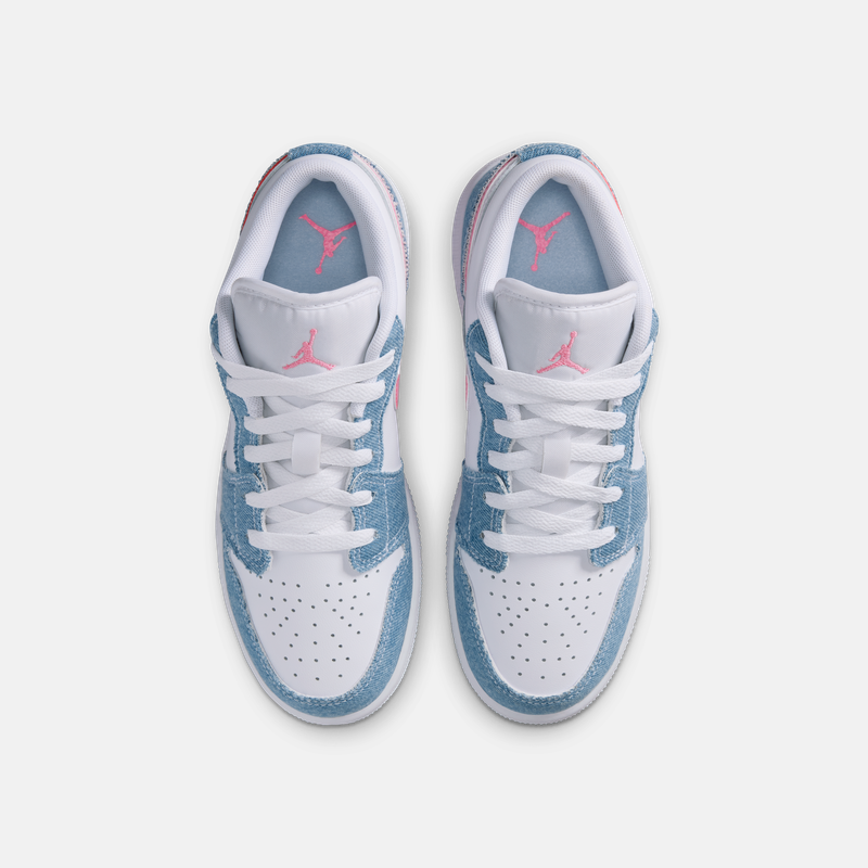 耐克乔丹大童甜酷风AJ1板鞋男女童牛仔布亮片运动鞋JORDAN HQ2001,淘宝优惠券,粉丝福利购,淘宝优惠卷