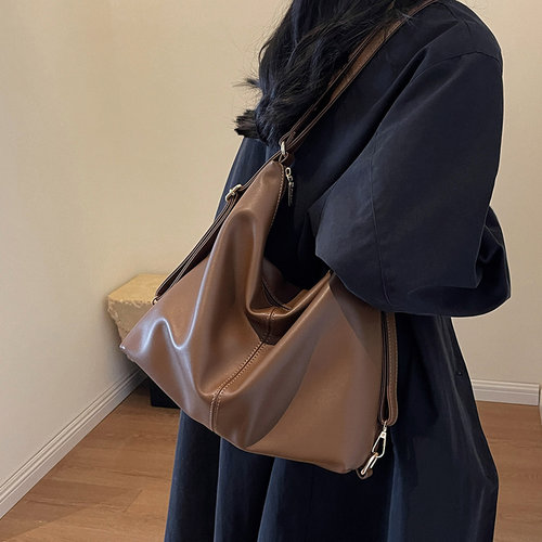 复古大容量包包女2025新款秋冬双肩包高级质感通勤女包单肩托特包 - 图2