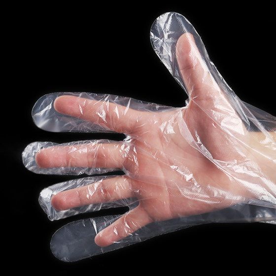 Food disposable gloves catering thickened PE plastic transparent film eating crayfish kitchen baking home hairdressing