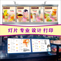 Light Box Sheet Transparent Pvc High Definition Printed Milk Tea Shop Billboard Design Custom Picture Paper Light Transmission Price List Bill