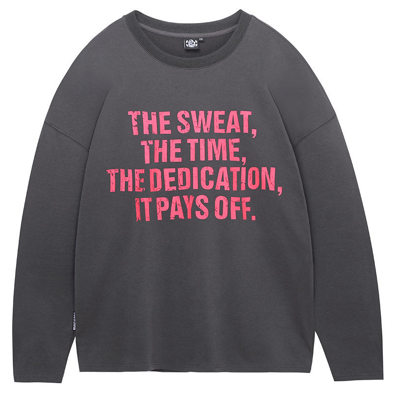 肌肉狗 长袖t恤男冬季美式加厚保暖宽松休闲训练服运动健身衣服 - 图3