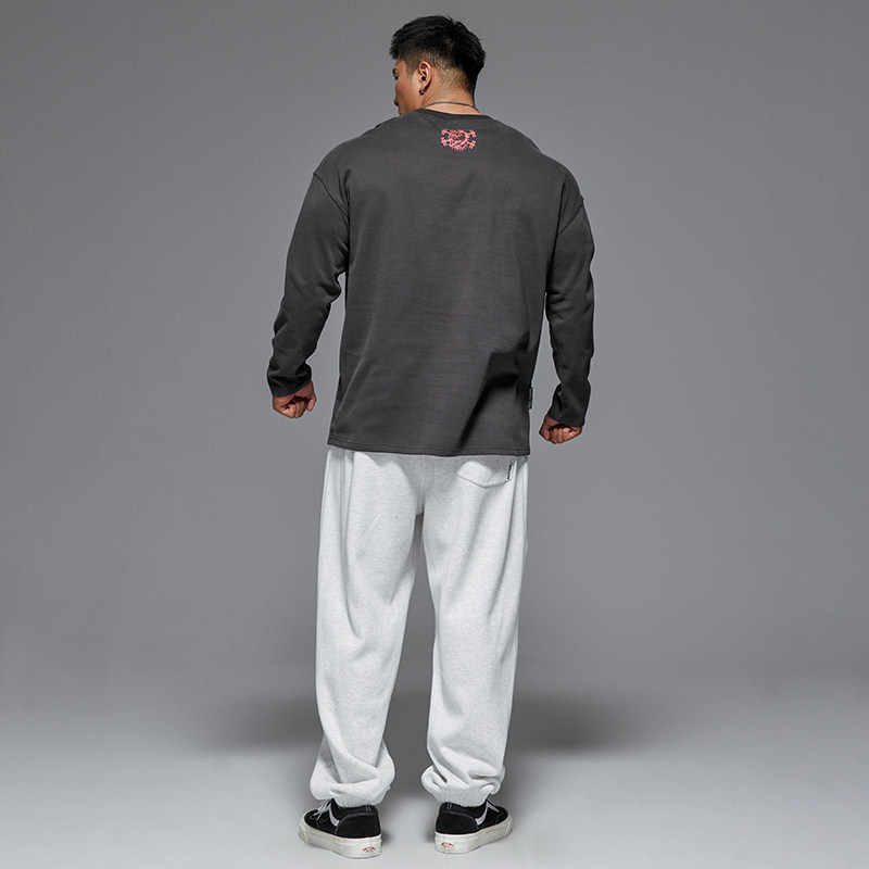 肌肉狗 长袖t恤男冬季美式加厚保暖宽松休闲训练服运动健身衣服 - 图2