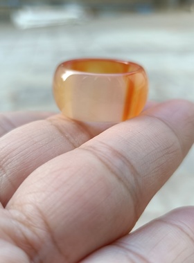 天然红玛瑙宽版戒指指环时尚简约女款时尚百搭礼135