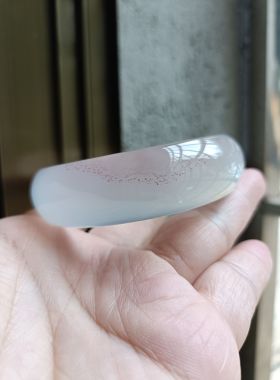 巴西纯天然紫朱砂玛瑙手镯加宽加厚水润冰透女手环礼甜美时尚179