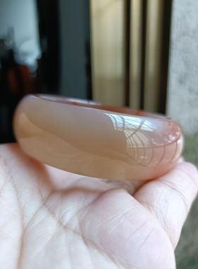 一物一拍巴西天然橘色俏玛瑙手镯大气手环女玉镯水润圆滑原石222
