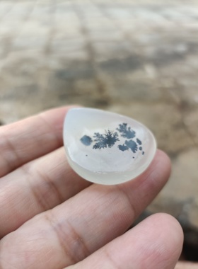 天然海洋玉髓黑水草花玛瑙水滴吊坠项链冰种饰品一物一图男女款95