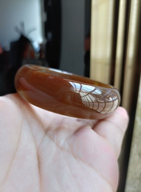 一物一拍天然蜜糖玛瑙手镯原色无烧玉髓加宽加厚原石60m女手环258