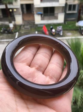 巴西天然原石无烧玉镯灰玛瑙特价