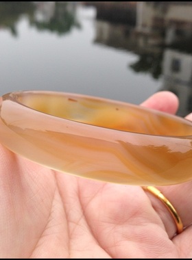 巴西天然稀有红草原色无烧蜜糖玛瑙手镯荧光通透女情侣手环102