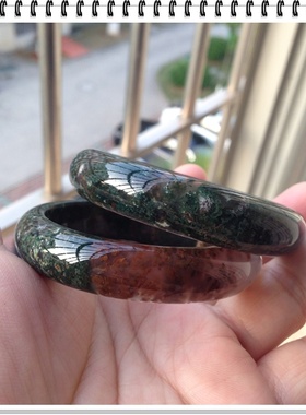 佳石琦缘特色天然绿草玛瑙手镯原石手环女闺蜜礼71