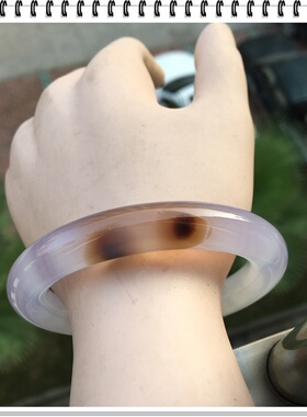 巴西天然小花紫色底玛瑙手镯冰透水润手环原矿玉石女闺蜜礼复古81