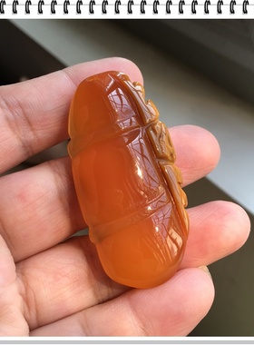 节节高纯天然原石无烧红玛瑙吊坠蜜糖色手工雕刻送玛瑙珠链11