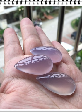 正品通透水润巴西无烤灰紫紫罗兰水滴玉髓吊坠界面配送吊坠绳43