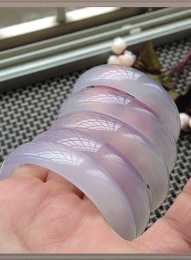 冰彩纯天然紫玉髓秀气风玛瑙手镯