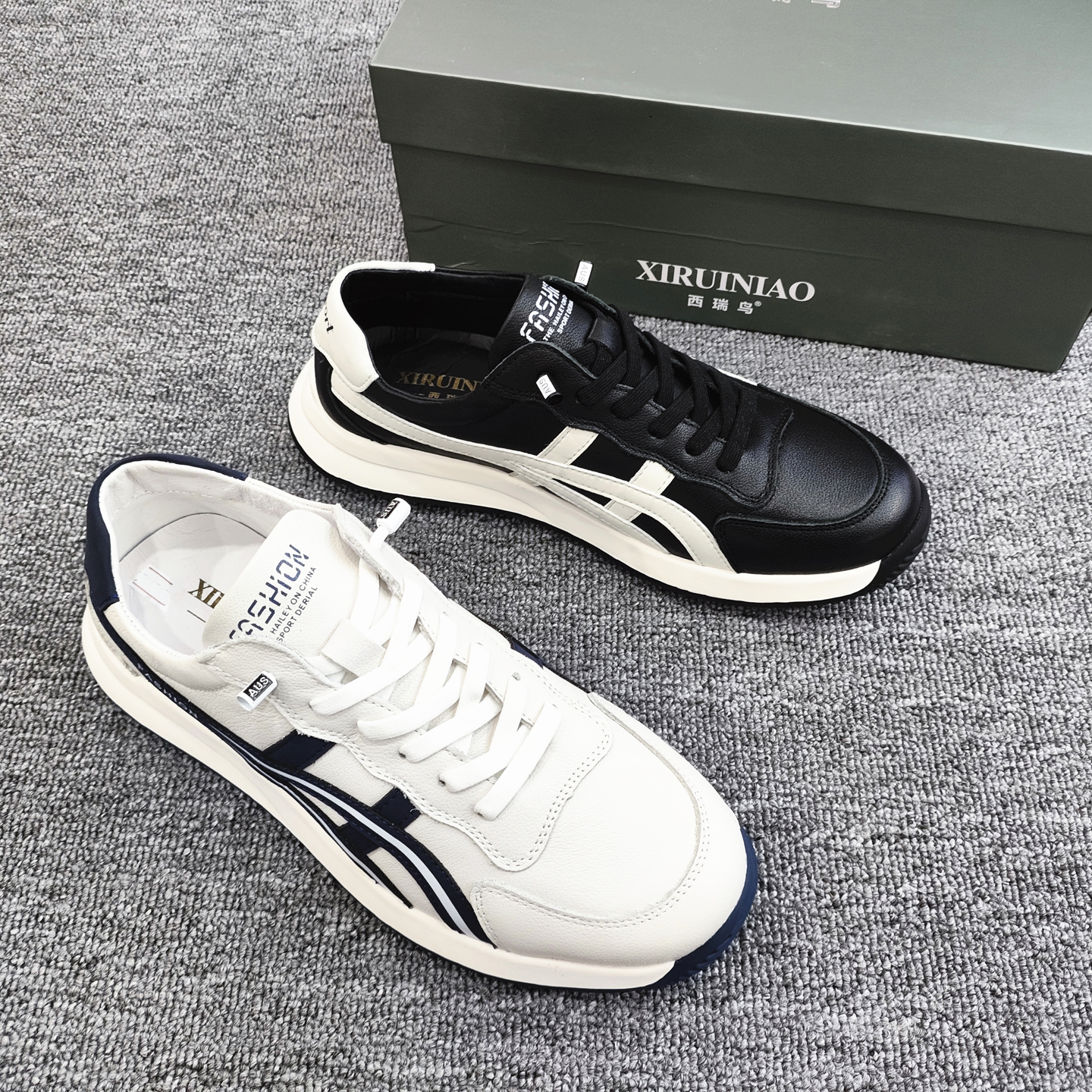 西瑞鸟商场男鞋2025新款秋季头层牛皮舒适厚底休闲皮鞋软底男单鞋 - 图2