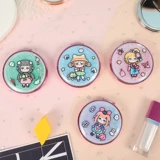 Свежее складное двусторонное милое портативное мультяшное зеркало для школьников