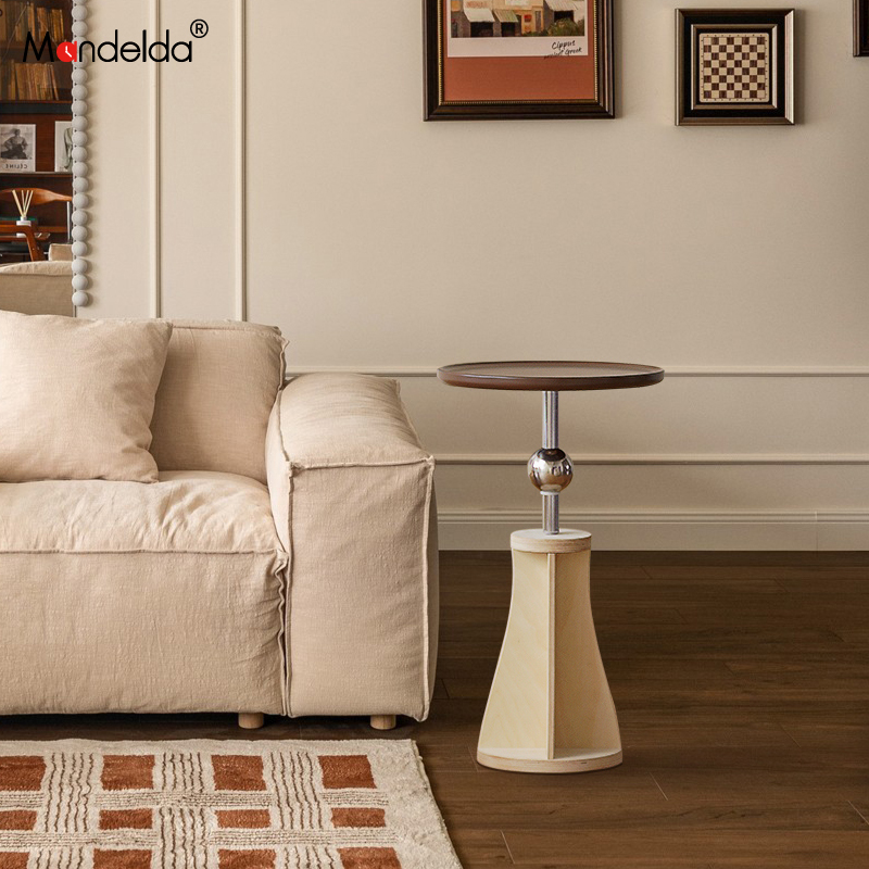 Mandelda卧室床头小边几可移动床头柜艺术边桌家用茶几置物架圆桌 - 图0
