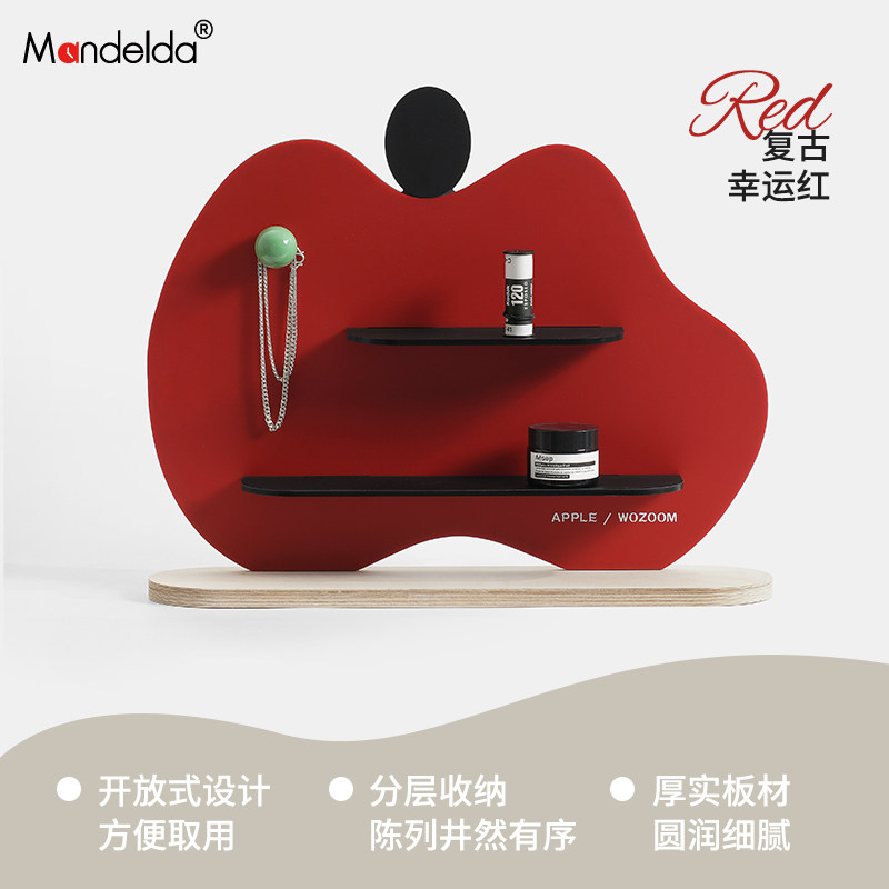 Mandelda客厅奶油风置物架入户玄关时钟装饰摆件家居桌面钟表饰品,淘宝优惠券,粉丝福利购,淘宝优惠卷