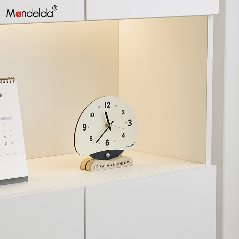 Mandelda玄关时钟摆件家居客厅电视柜创意钟表桌面摆台式装饰品,淘宝优惠券,粉丝福利购,淘宝优惠卷