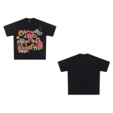 Хлопковая ретро футболка с коротким рукавом подходит для мужчин и женщин, 260 грамм, в американском стиле, оверсайз