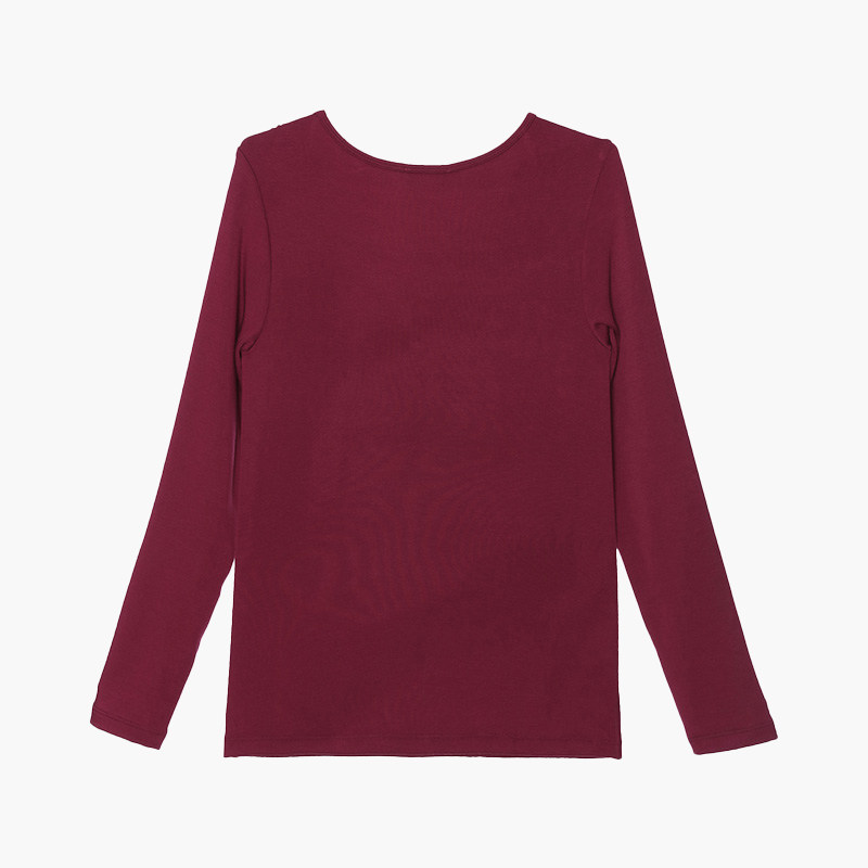 爱慕红色保暖内衣20AW暖绒圆领长袖上衣AM725211 - 图1