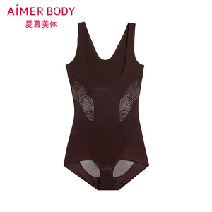 爱慕美体叶颜女士塑身连体平角美体衣AD350621