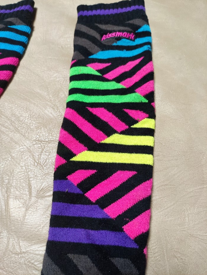 纯原日本KISSMARK女士全毛圈多彩条不规则撞色高筒及膝户外滑雪袜,淘宝优惠券,粉丝福利购,淘宝优惠卷