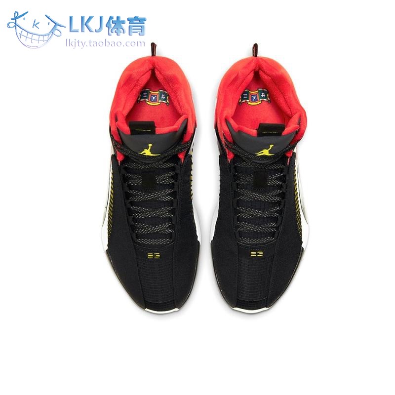 Air Jordan 35 AJ35 CNY 中国年 红黑黄 刮刮乐篮球鞋 DD2234-001 - 图1