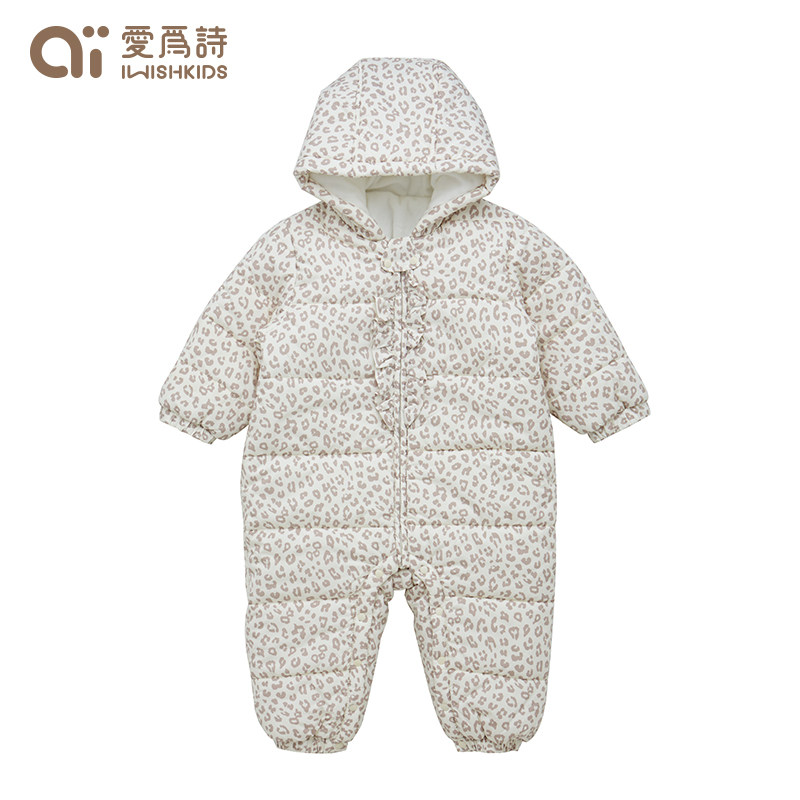 爱为诗女宝宝新生儿婴儿冬装哈衣 iwishkids连身衣/爬服/哈衣