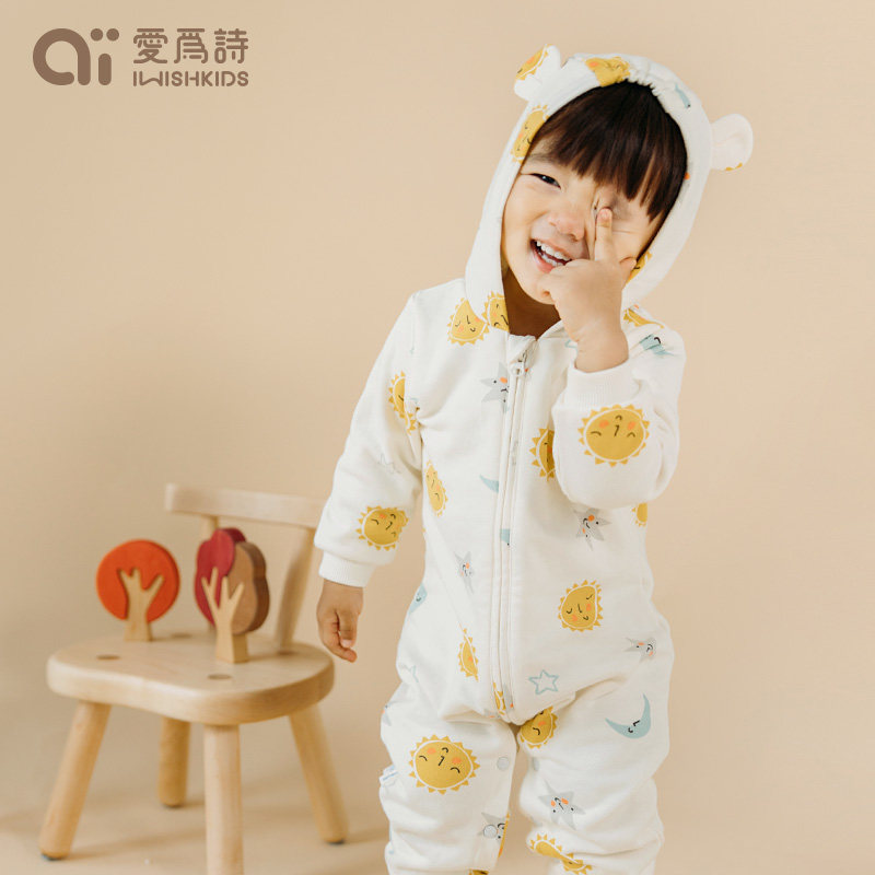 爱为诗iwishkids新生儿秋装连体衣 iwishkids连身衣/爬服/哈衣