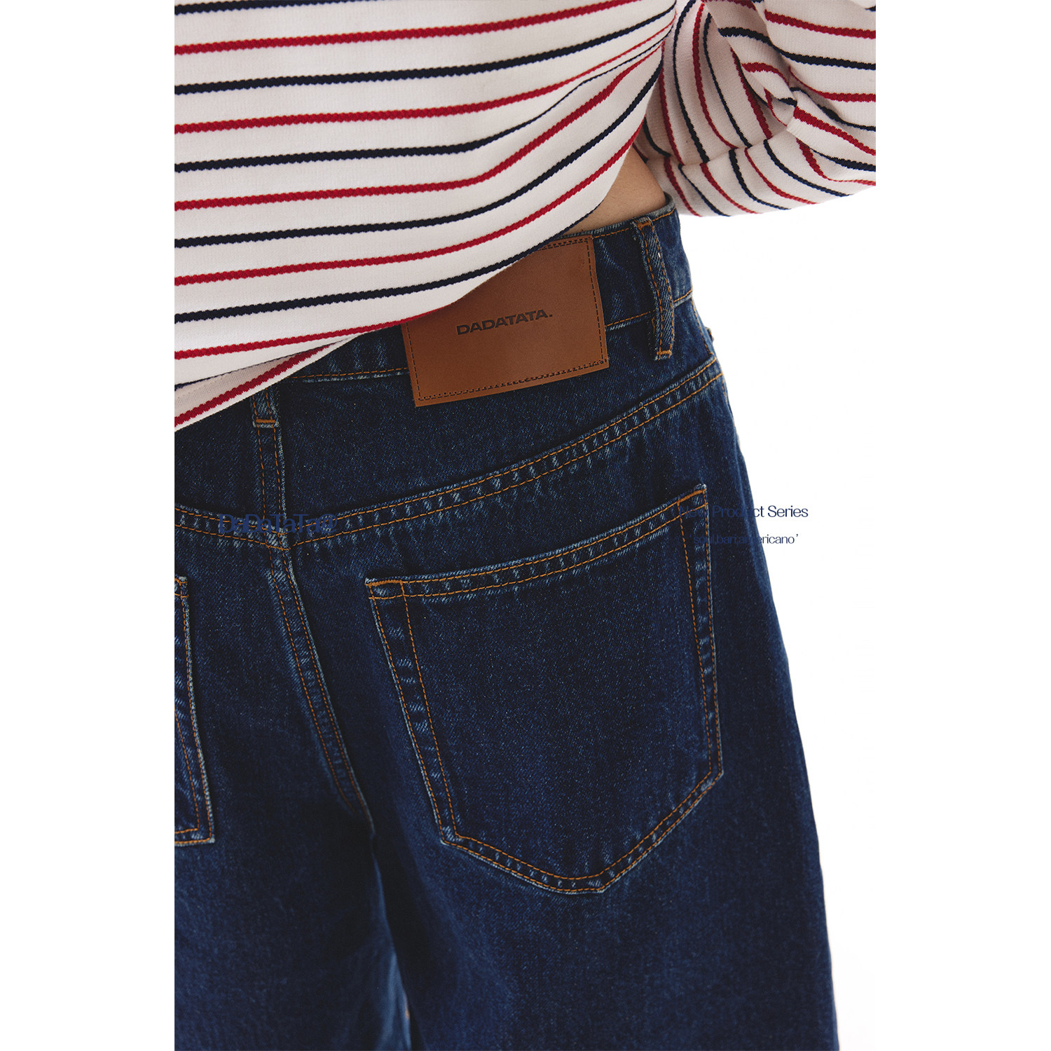 晶咕白标DADATATA【复古时光机】复古蓝明线牛仔短裤女秋季微胖,淘宝优惠券,粉丝福利购,淘宝优惠卷