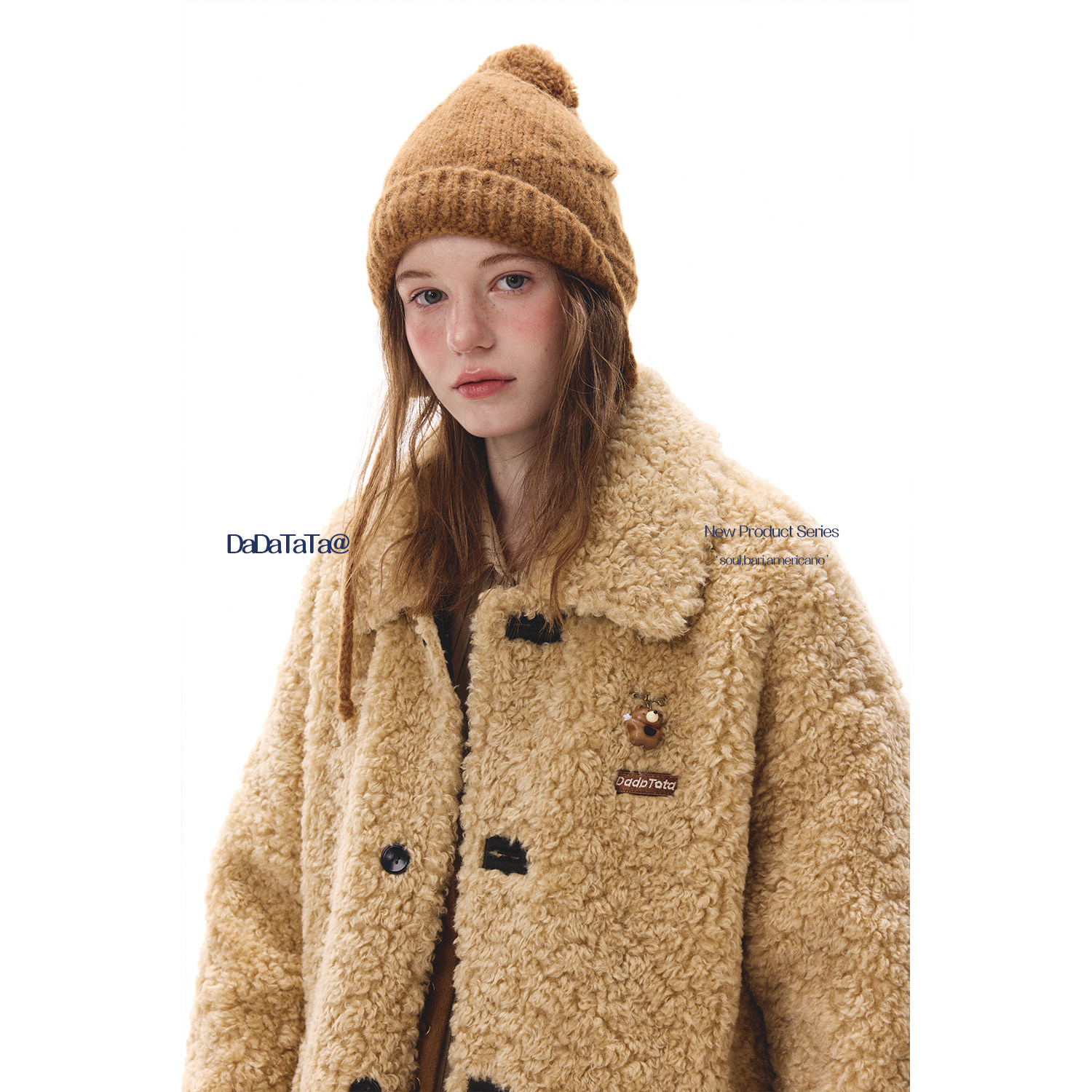 晶咕白标DADATATA【双面玩家】仿羊羔毛双面穿翻领毛毛外套女冬,淘宝优惠券,粉丝福利购,淘宝优惠卷