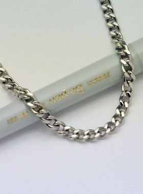 4.2MM两面磨抛光钛钢项链/316L不掉色纽磨单款链/吊坠配链[0007]