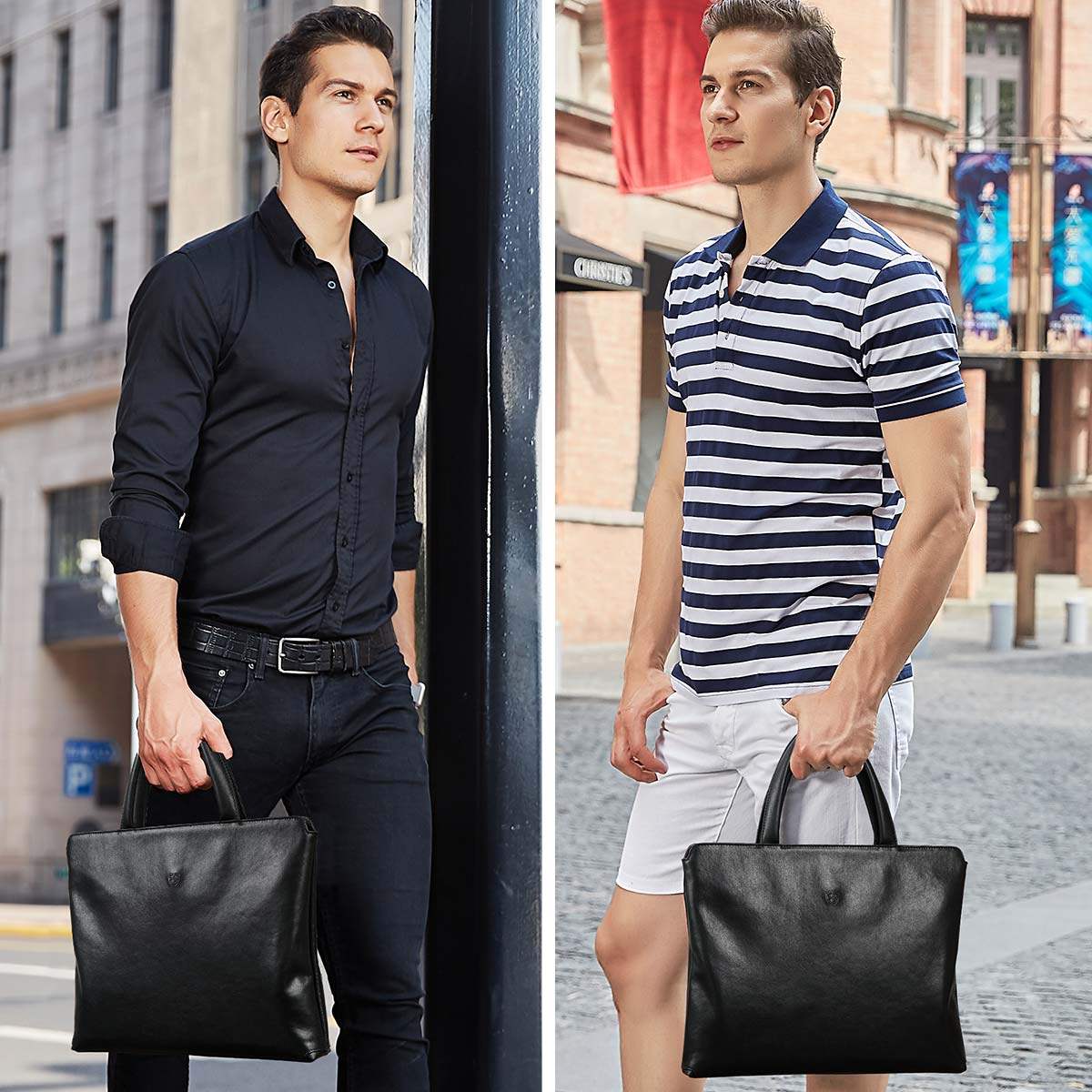 斐格真皮男士手提包商务潮休闲男包 斐格男士包袋