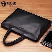 Fig Men Genuine Leather Briefcase Business Bull Leather Computer Bag Casual Mens Bag Lawyer Business Bag Handbags Mens Bags