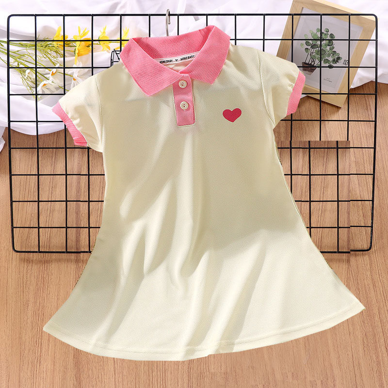 儿童连衣裙女童2025夏季新款翻领学院风裙子女宝宝女宝纯色polo裙,淘宝优惠券,粉丝福利购,淘宝优惠卷