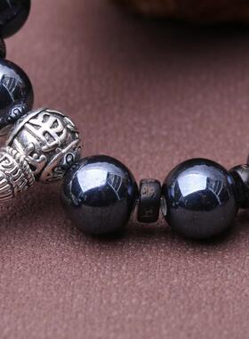 香灰瓷珠手串明星同款珠手链丁禹兮事业金箔琉璃马卡龙手串大手围