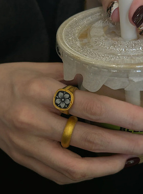 小红书爆款拉丝爆闪雪花戒指