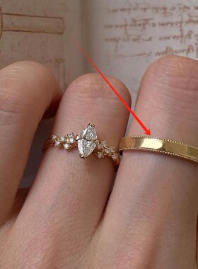 格调小红书爆款中古感素戒指