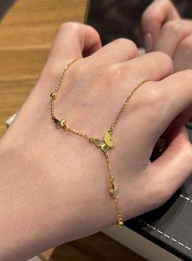 格调小红书蝴蝶流苏项链女轻奢高级感拉丝锁骨链2025新款颈链配饰