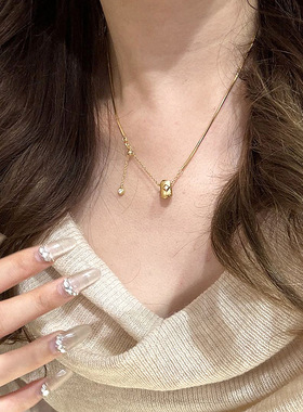 格调小红书同款布风金路通项链女秋冬搭配小众设计路路通吊坠项链