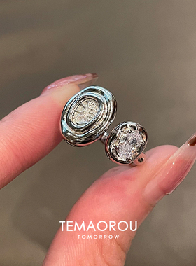 vintager中古银色古币戒指