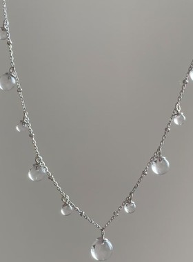 格调小红书爆款透明水珠手链高级感轻奢小众设计显白显气质款水晶