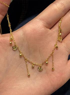 格调 爆款气质点点碎光波光粼粼爱心不规则流苏项链设计感锁骨链
