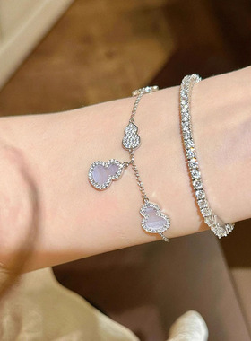 格调小红书爆款紫玉葫芦手链女轻奢高级感小众时尚精致款紫色手饰