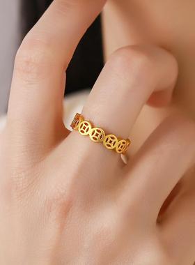 招财铜钱戒指新中式气质百搭