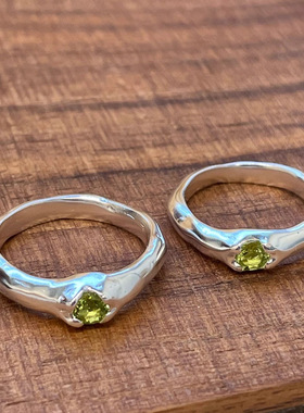 韩系ins风哑光银色闪钻戒指