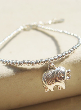 925纯银2mm细银珠手链