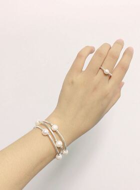 s925纯银多圈手链天然女时尚个性