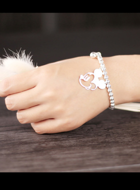 925纯银银珠手链米奇